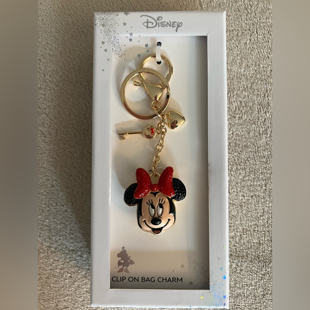 Disney Minnie Mouse Keychain/Bag Charm - Crystal Embellished Bow and Minnie Ears